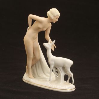 Schaubach Kunst /Germany "Девушка с олененком"
