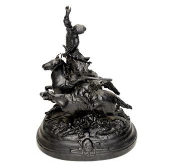 Статуэтка "Джигитовка", чугун, Касли, 1985 г.